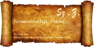 Szombathelyi Zobor névjegykártya
